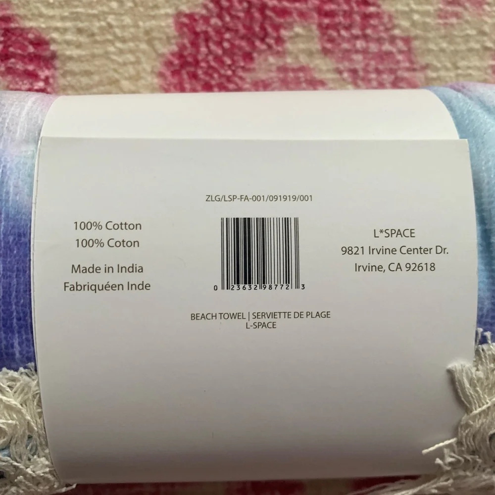 NWT L*Space Tie Dye Fringe Beach Towel